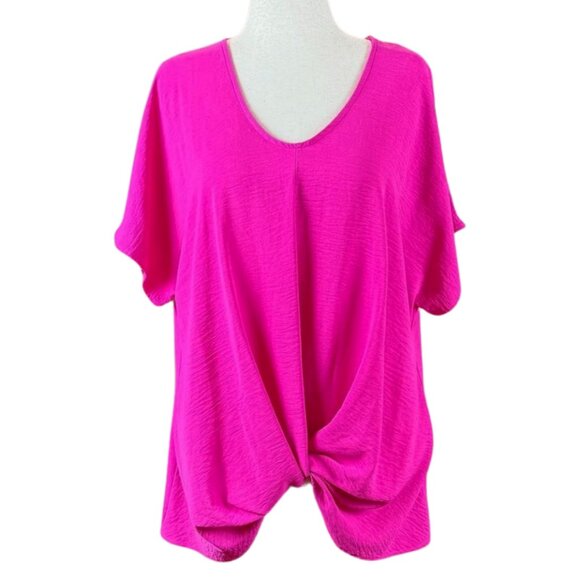 ✨NWT!✨INC PINK BUBBLE HEM BLOUSE, SIZE L - Picture 1 of 4